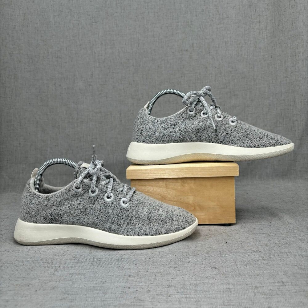 Allbirds Wool Runner Shoes Dapper Grey & Cream‎ Wool Sustainably Made Women's 8